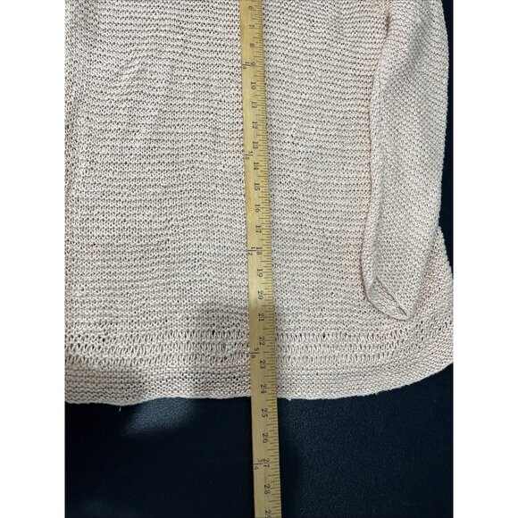 Gap Knit by Hand Sweater Top Womens M Tan Linen Tunic Long Sleeve Boho Beach Y2K - Picture 7 of 9